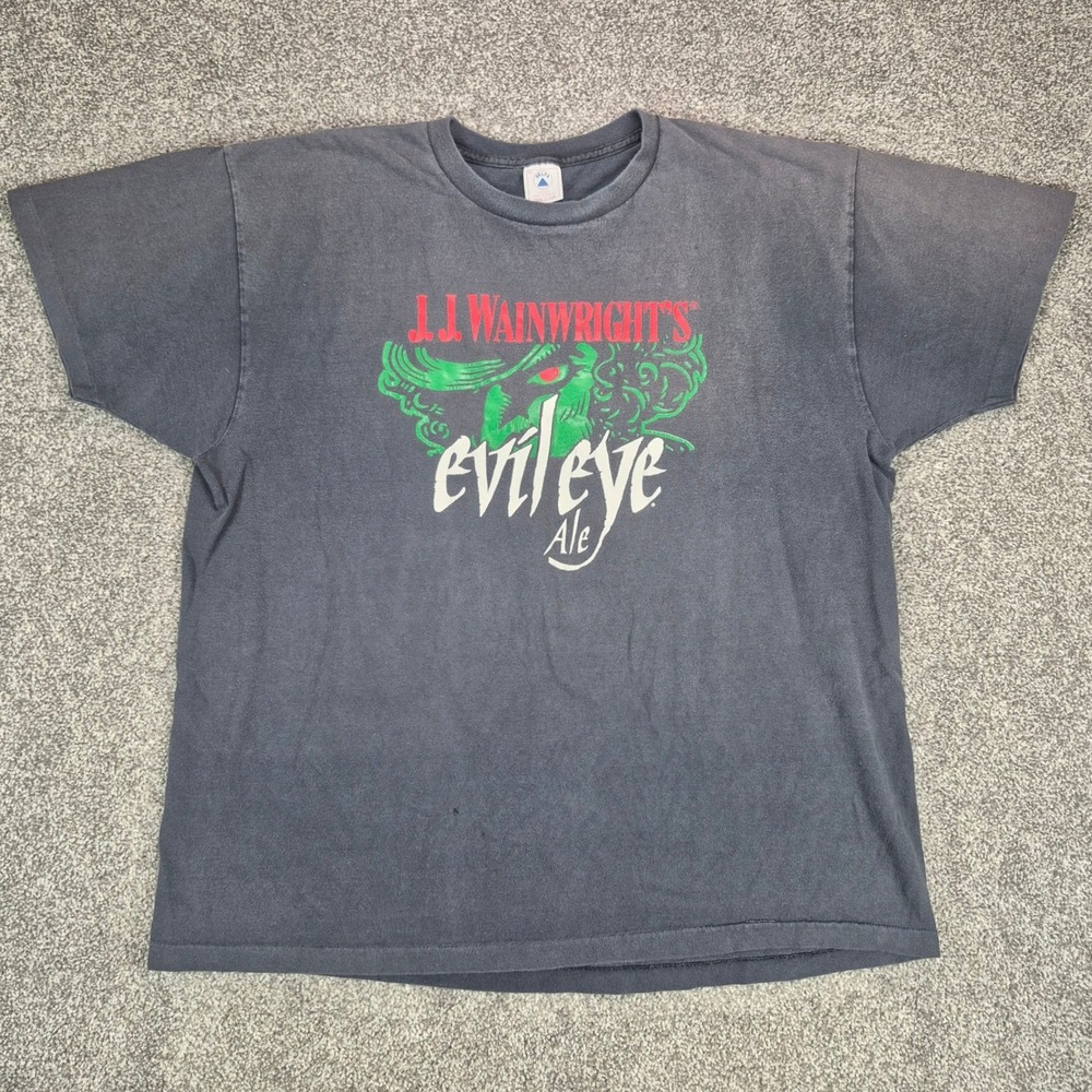 Vintage JJ Wainwrights Evil Eye Ale Single Stitch T-Shirt Mens XL Delta USA